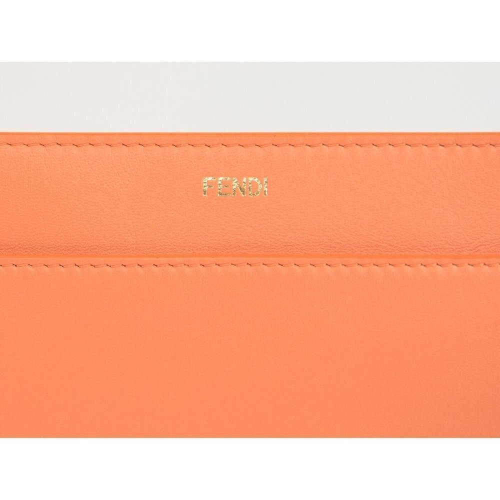 Fendi Peekaboo Pocket Large Coral Leather Flat Wallet Pouch NWT - Picture 3 of 8